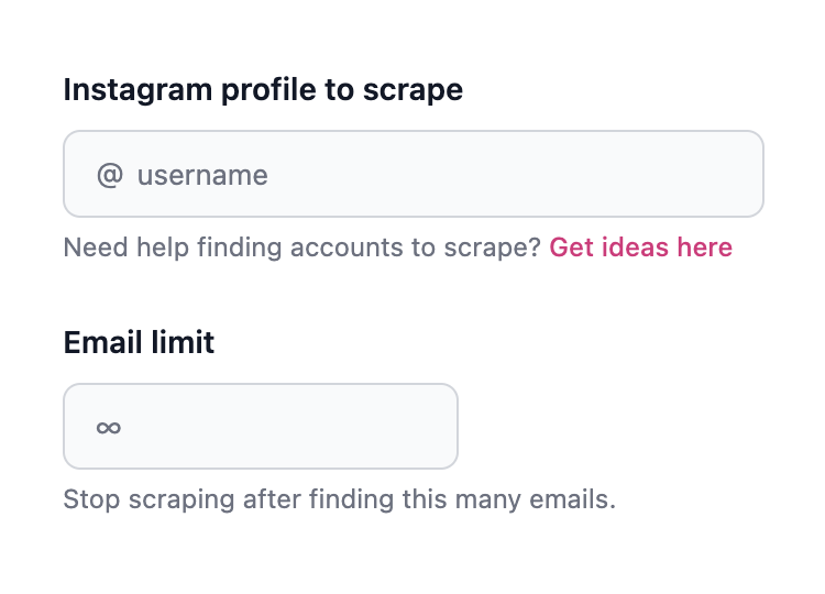 Choose a target Instagram profile
